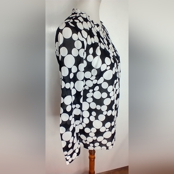 TALBOTS POLKA DOT COTTON BLOUSE NWOT - Picture 4 of 7